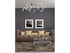 Online Searchlight Twirls Integrerad LED 3 Light Flush Taklampa Krom, Kristallglas Gris