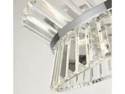 Searchlight Uptown Colgante de 7 luces/semi, cromado empotrado, cristal transparente Gris Hot