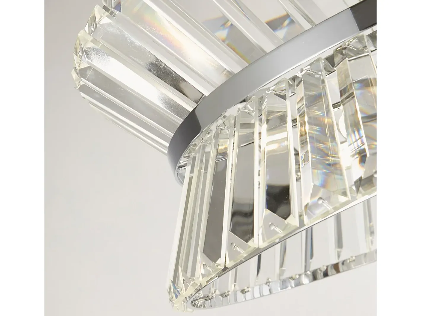 Searchlight Uptown Colgante de 7 luces/semi, cromado empotrado, cristal transparente Gris Hot