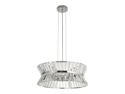 Searchlight Uptown Colgante de 7 luces/semi, cromado empotrado, cristal transparente Gris Hot