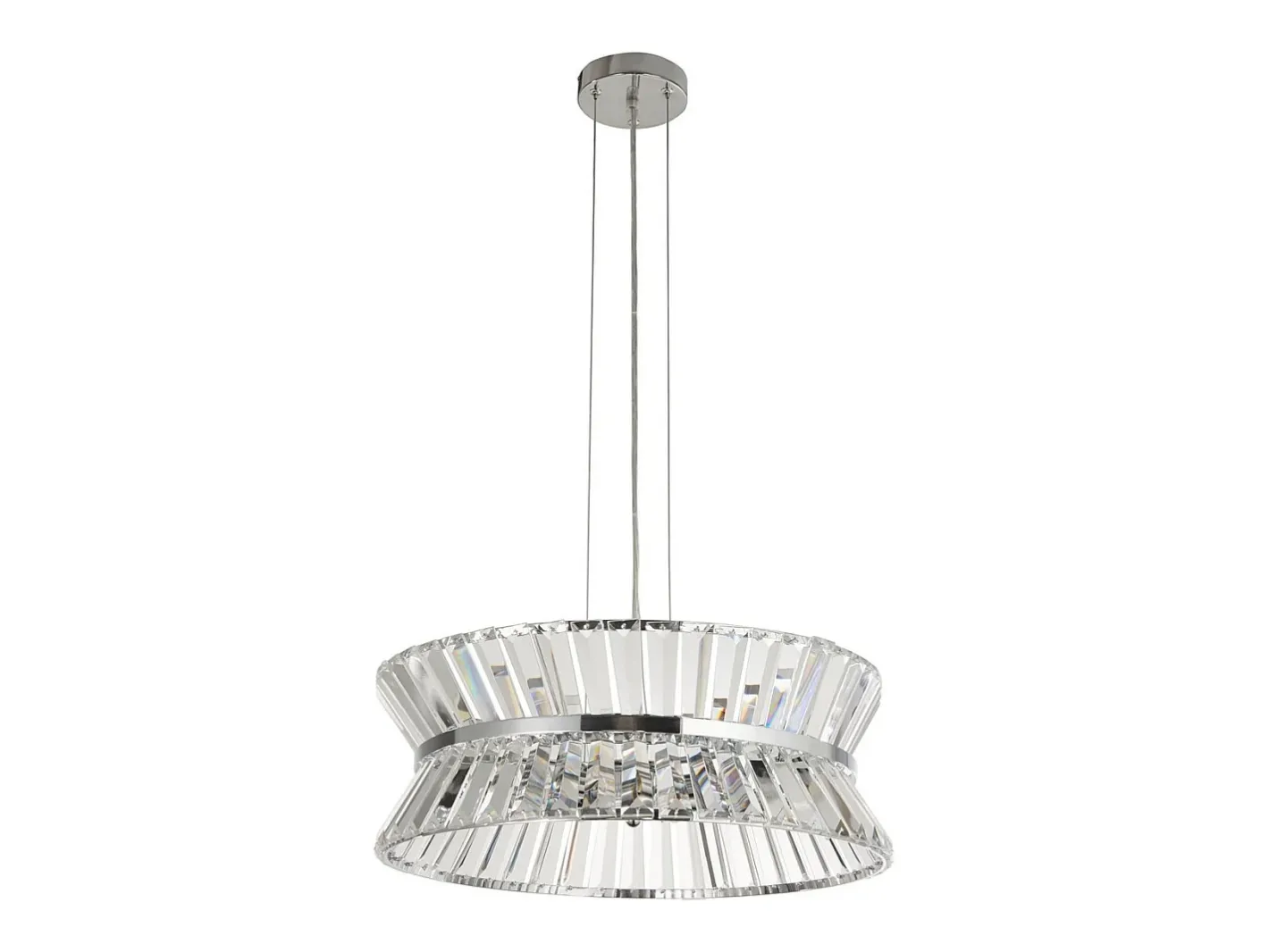Searchlight Uptown Colgante de 7 luces/semi, cromado empotrado, cristal transparente Gris Hot