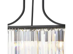 Clearance Searchlight Victoria 5 Light Bar Pendel Matt Svart, med glas, E27 Negro