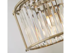 Searchlight Victoria Lámpara colgante ovalada con 5 luces, latón antiguo y cristal transparente Camel Online