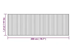 Hot Garden Furniture Senad Alfombra rectangular bambú color natural 70x200 cm Marru00f3n