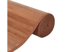 Sale Garden Furniture Senad Alfombra rectangular bambú marrón 100x300 cm Marru00f3n