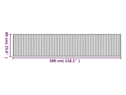 Garden Furniture Senad Alfombra rectangular bambú 60x300 cm Gris Clearance