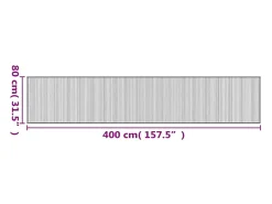New Garden Furniture Senad Alfombra rectangular bambú 80x400 cm Negro