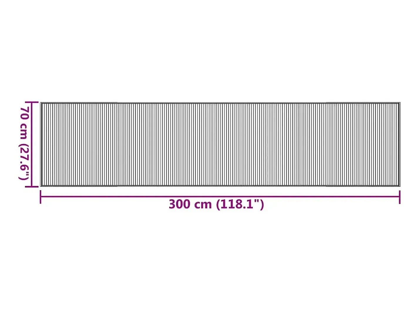 Garden Furniture Senad Alfombra rectangular bambú 70x300 cm Gris Clearance