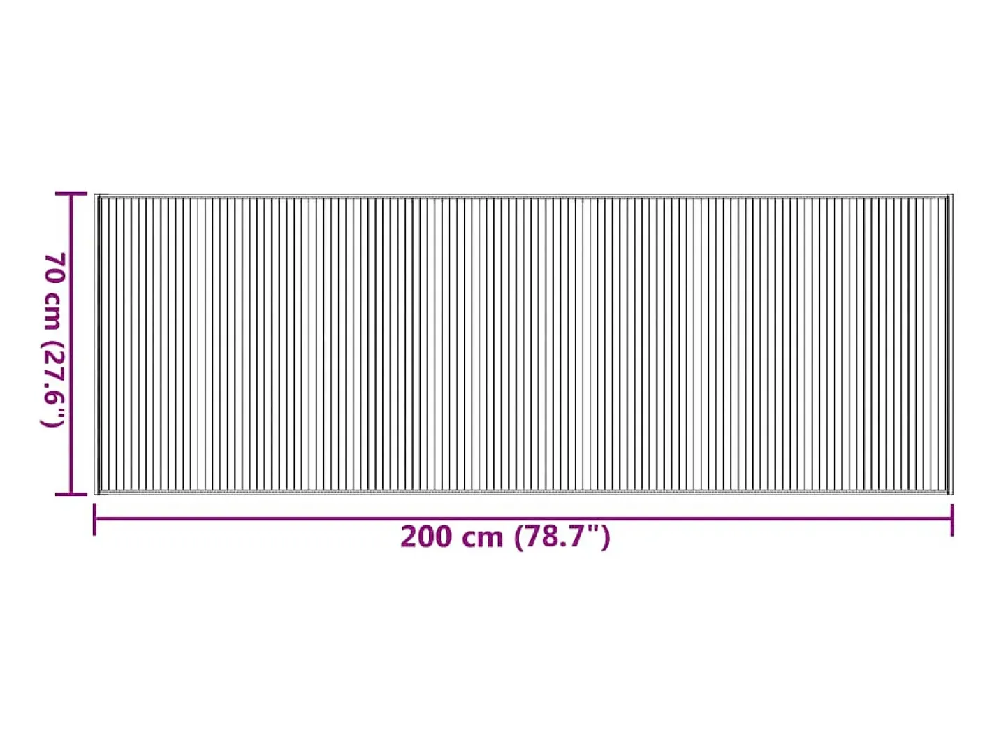 New Garden Furniture Senad Alfombra rectangular bambú marrón 70x200 cm Marru00f3n
