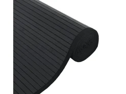 Garden Furniture Alfombra De Salón-Senad Alfombra rectangular bambú 70x100 cm Negro