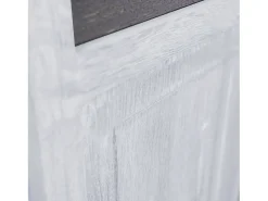 Biombo-Separador de Ambiente 170x120x2 cm Blanco Vintage Marru00f3n / Blanco