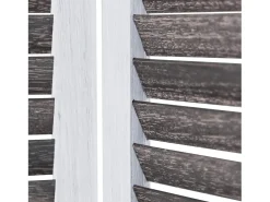 Biombo-Separador de Ambiente 170x120x2 cm Blanco Vintage Marru00f3n / Blanco