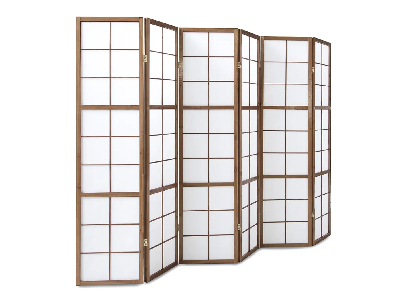 Biombo-Separador de ambiente 175x264x2.2 cm Marrón Shoji Marru00f3n / Blanco