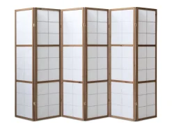 Biombo-Separador de ambiente 175x264x2.2 cm Marrón Shoji Marru00f3n / Blanco