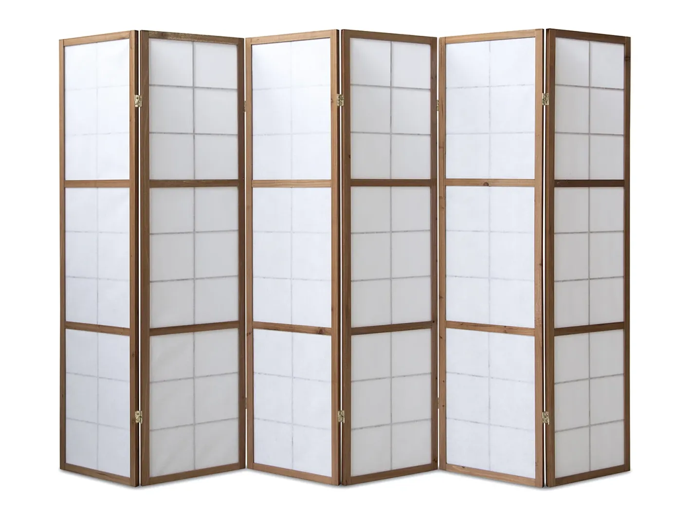 Biombo-Separador de ambiente 175x264x2.2 cm Marrón Shoji Marru00f3n / Blanco