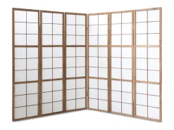 Biombo-Separador de ambiente 175x264x2.2 cm Marrón Shoji Marru00f3n / Blanco