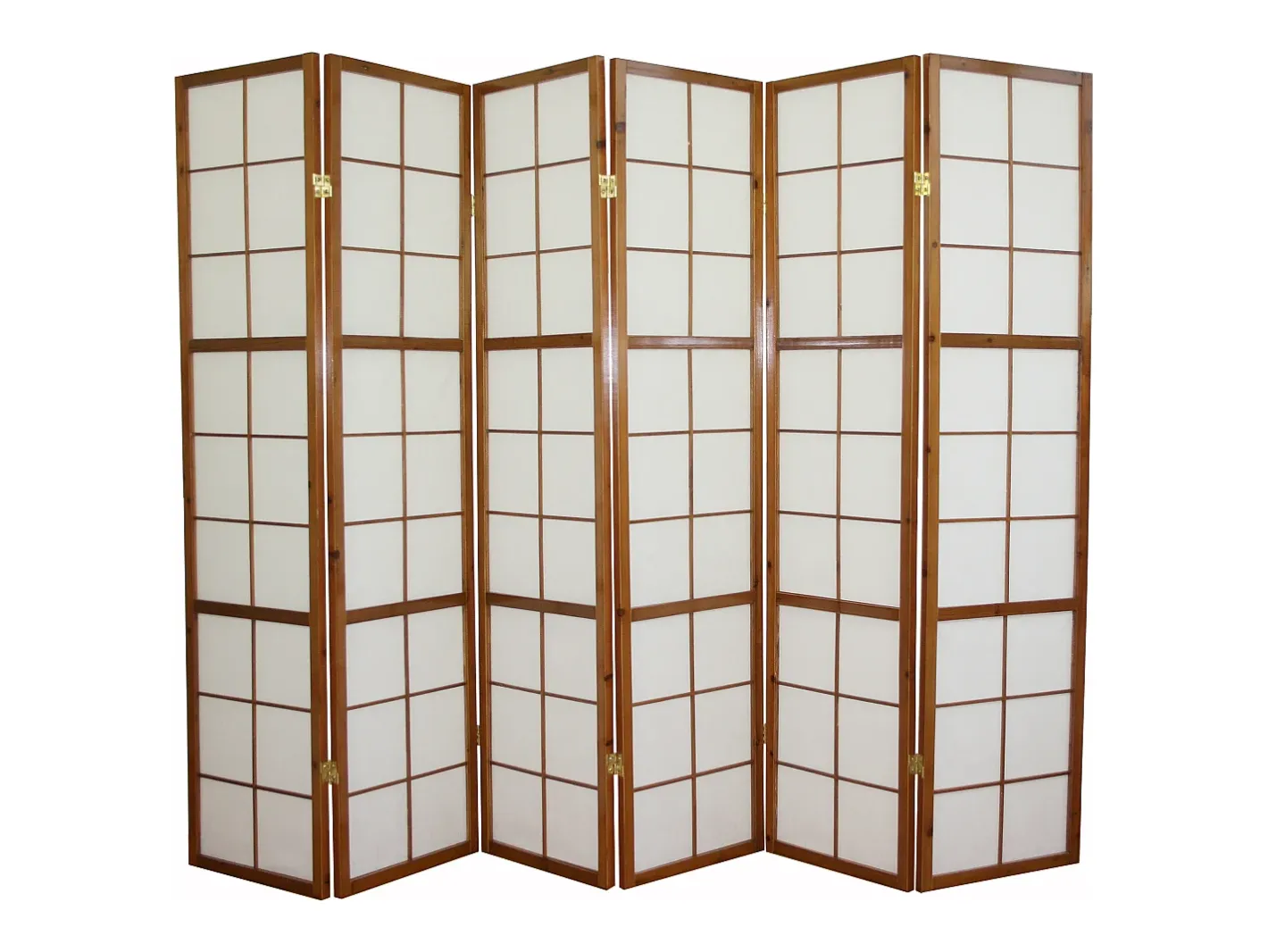 Biombo-Separador de ambiente 175x264x2.2 cm Marrón Shoji Marru00f3n / Blanco