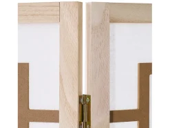 Biombo-Separador de ambiente 170x120x2.0 cm Natural/Blanco/Marrón Shoji de 3 paneles Marru00f3n