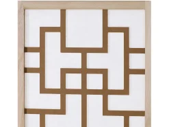 Biombo-Separador de ambiente 170x120x2.0 cm Natural/Blanco/Marrón Shoji de 3 paneles Marru00f3n
