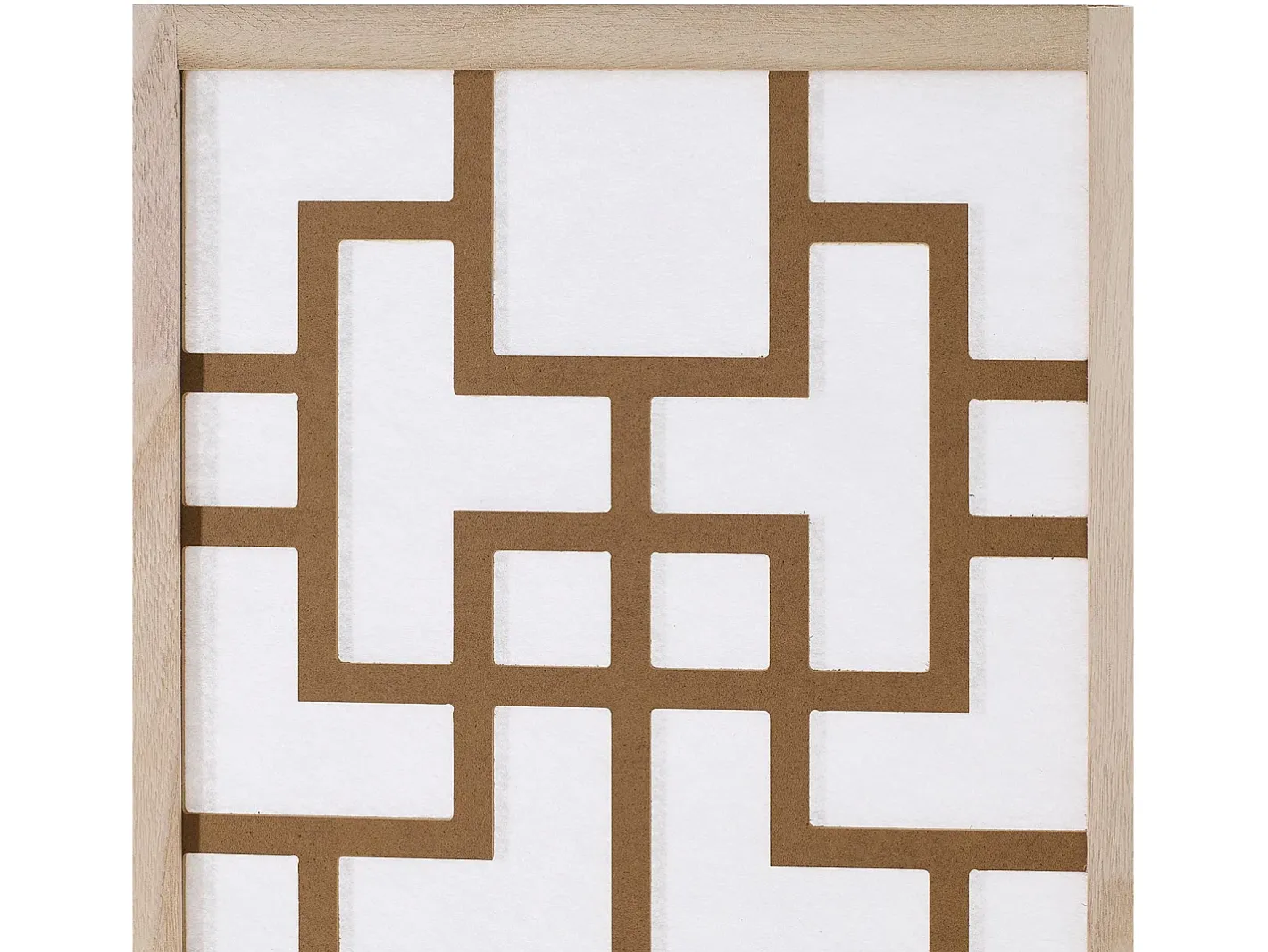 Biombo-Separador de ambiente 170x120x2.0 cm Natural/Blanco/Marrón Shoji de 3 paneles Marru00f3n