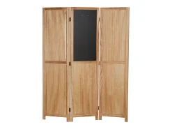 Biombo-Separador de ambiente 170x120x2 cm biombo de madera natural Negro / Marru00f3n