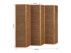 Separador de ambiente 175x264x2.2 cm Marrón Biombo Marru00f3n Best