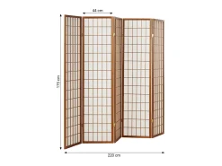 Separador de ambiente 220x175x2,2 cm marrón Shoji Marru00f3n Best