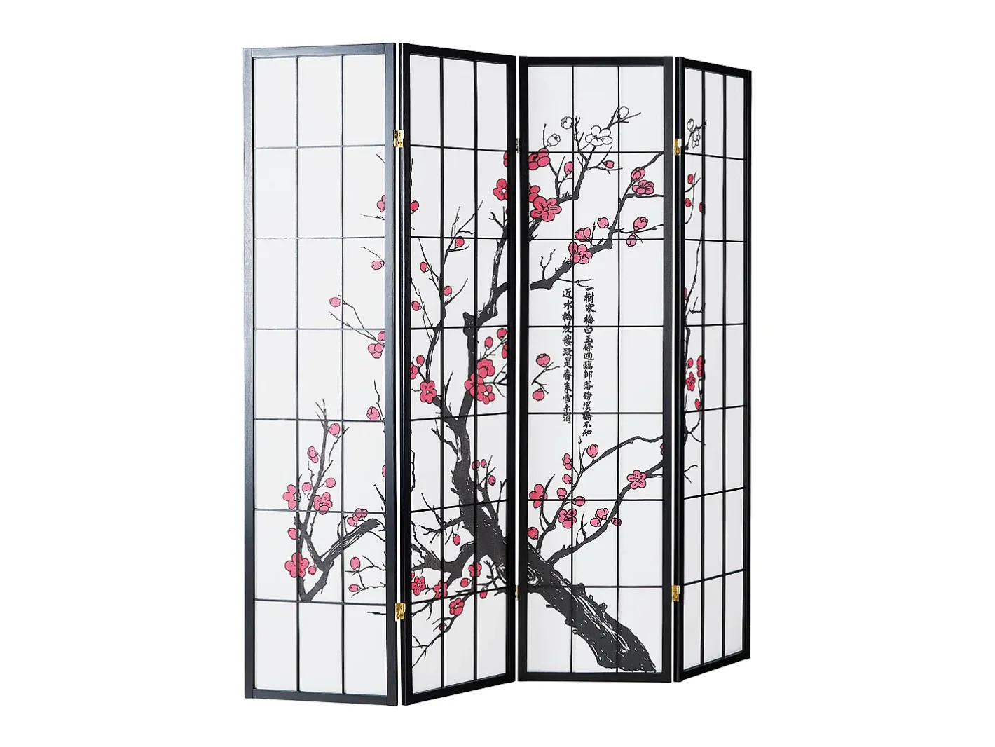 Separador de ambiente 176x2x179 cm negro Shoji Negro / Rojo / Blanco New