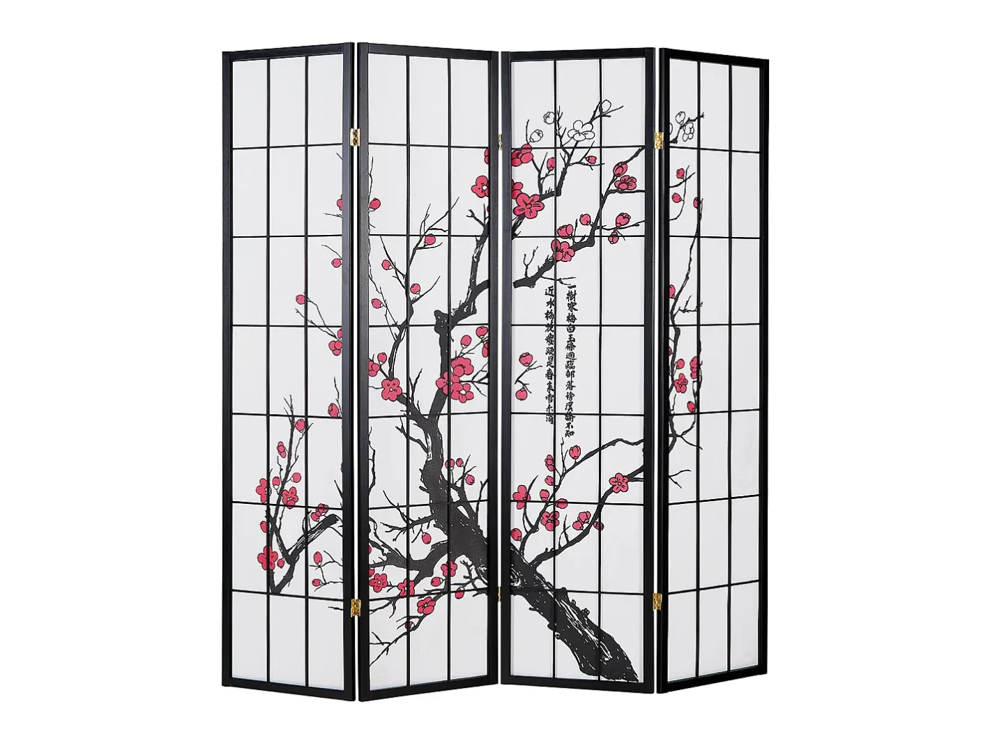 Separador de ambiente 176x2x179 cm negro Shoji Negro / Rojo / Blanco New