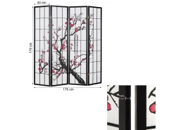 Separador de ambiente 176x2x179 cm negro Shoji Negro / Rojo / Blanco New