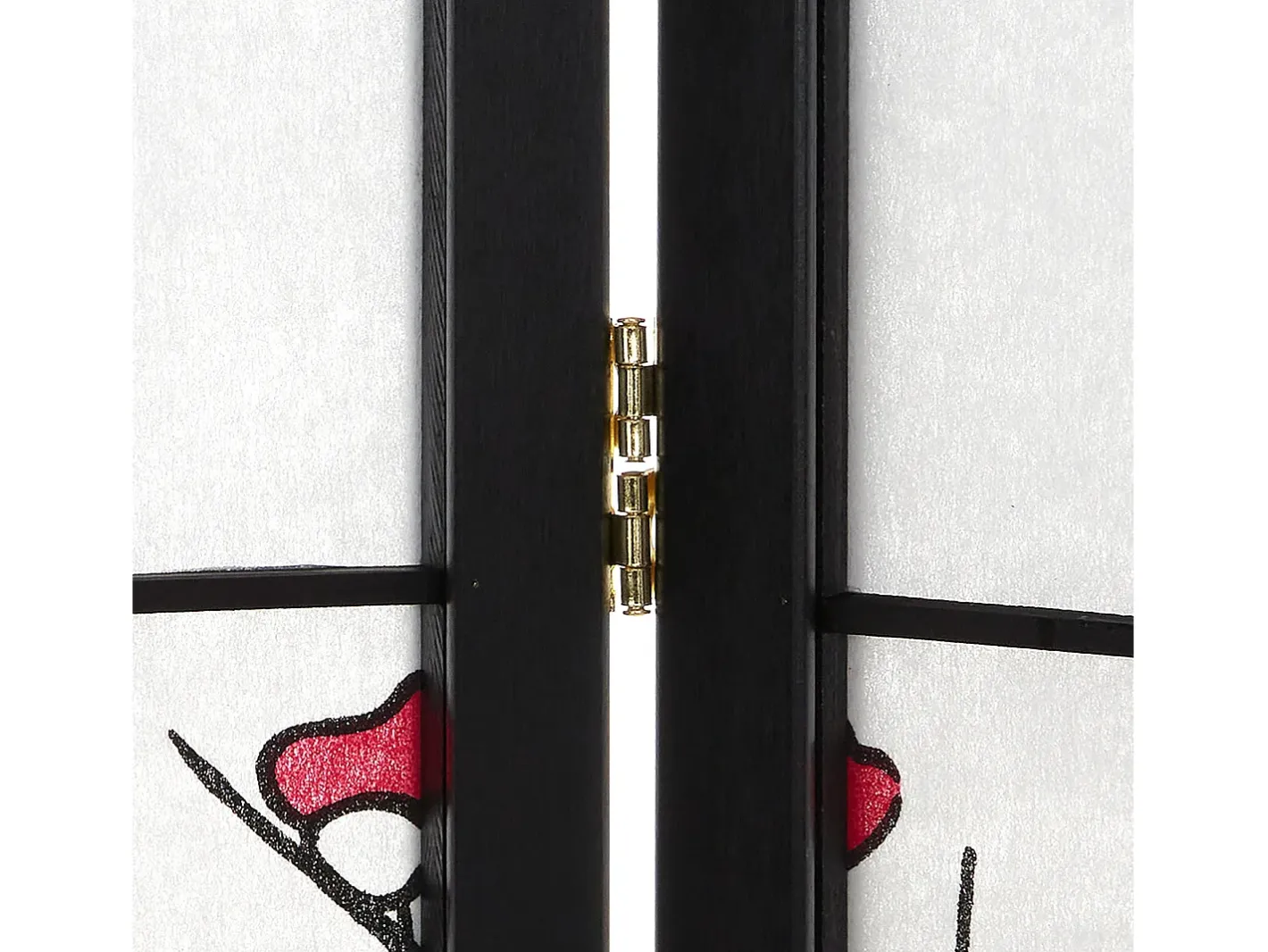 Separador de ambiente 176x2x179 cm negro Shoji Negro / Rojo / Blanco New