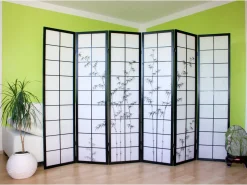 Separador de ambiente 264x2x179 cm Shoji Negro Sale
