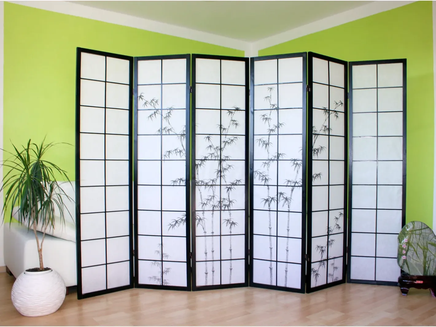 Separador de ambiente 264x2x179 cm Shoji Negro Sale