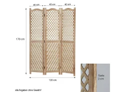 Separador de ambiente 170x120x2 cm Natural Marru00f3n Clearance