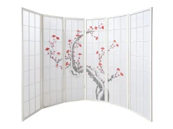 Biombo-Separador de ambientes 179 cm blanco Rojo / Blanco