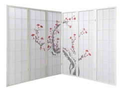 Biombo-Separador de ambientes 179 cm blanco Rojo / Blanco