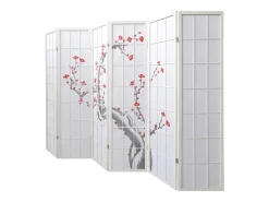 Biombo-Separador de ambientes 179 cm blanco Rojo / Blanco