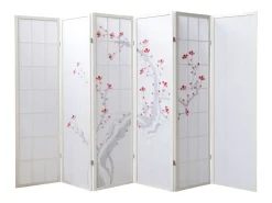 Biombo-Separador de ambientes 179 cm blanco Rojo / Blanco