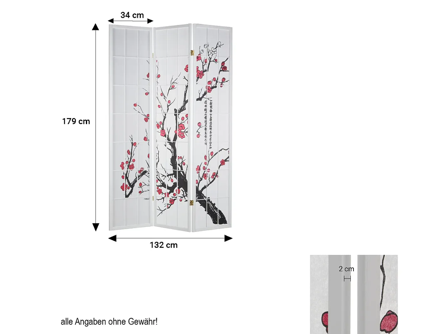 Separador de ambientes 179 cm Blanco Rojo / Blanco Discount