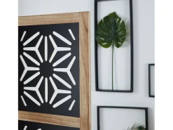 Biombo-Separador de ambientes 170x120x2 cm natural negro Negro / Marru00f3n