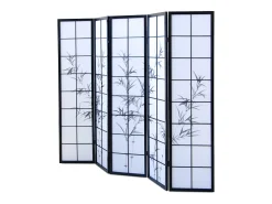Biombo-Separador de habitación 179 cm Negro