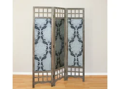 Best Separador de habitación 170x120x2 cm Marrón Gris con patrón Negro / Marru00f3n