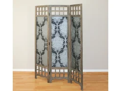 Best Separador de habitación 170x120x2 cm Marrón Gris con patrón Negro / Marru00f3n
