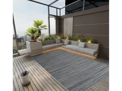 Garden Furniture Alfombra De Exterior-Seran Alfombra de exterior ARAKIL antracita 140x200 cm PP Gris antracita