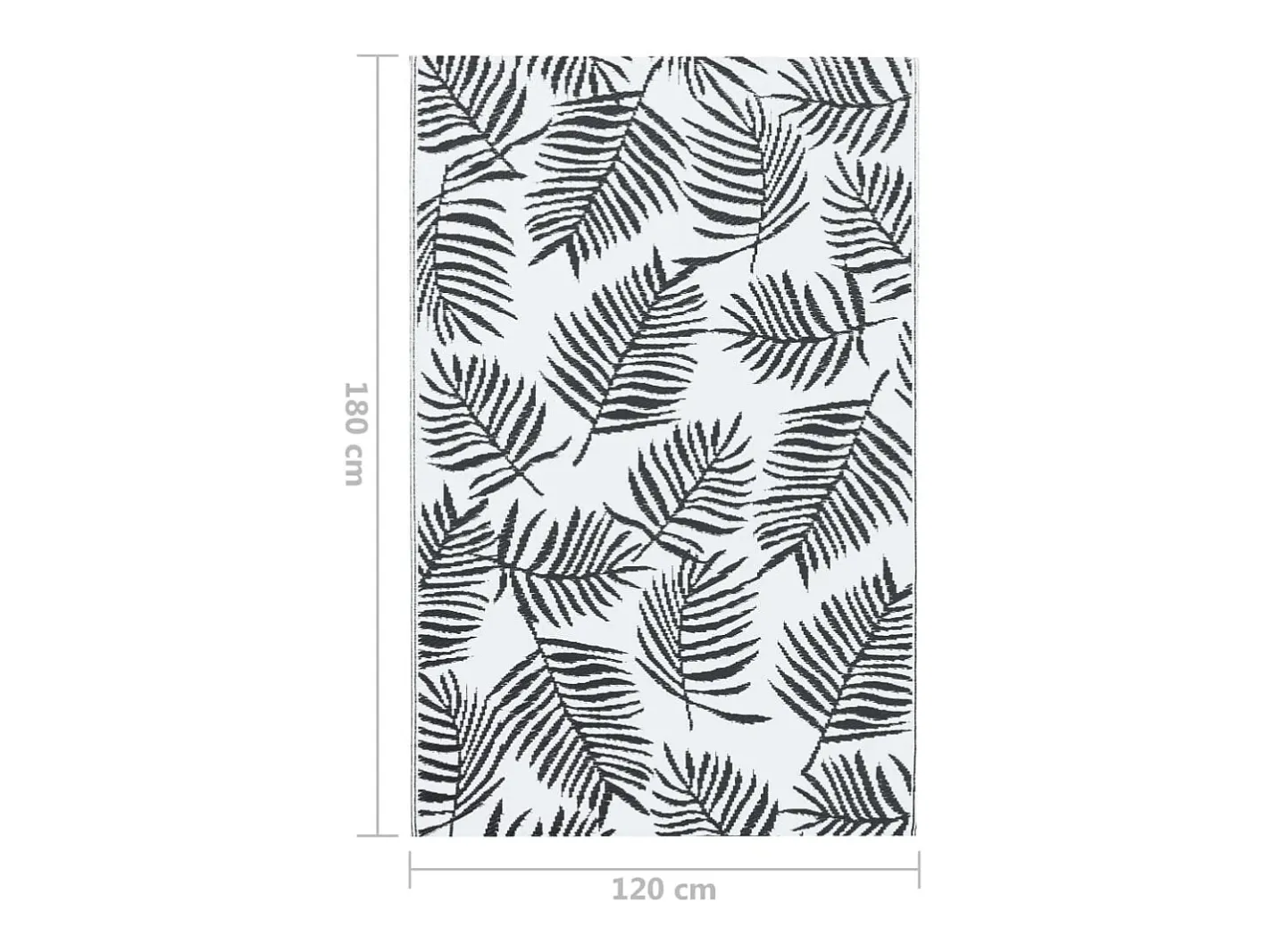 Garden Furniture Seran Alfombra de exterior ARAKIL blanca y negra 120x180 cm PP Blanco Clearance