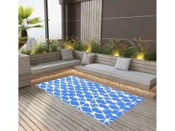 Outlet Garden Furniture Seran Alfombra exterior ARAKIL y blanco 160x230 cm PP Azul