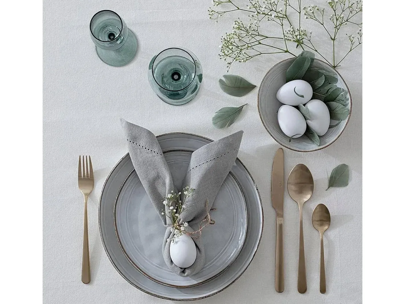Atmosphera Servilletas Gris (40 x 40 cm) Gris claro Clearance