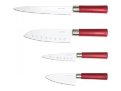 Basic Set 4 cuchillos Cecotec Santoku con recubrimiento cerámico Transparente Discount
