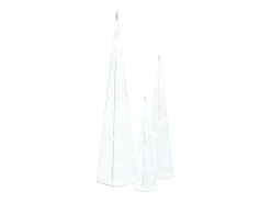vidaxl Iluminación Exterior-Set cono luz LED decorativo acrílico frío 30/45/60cm Blanco