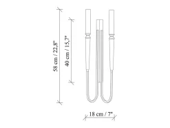 OZAIA Aplique Para Pared-Set de 2 apliques de pared estilo candelabro de metal - Dorado y negro - Alt. 58 cm - OVYLA Negro / Dorado